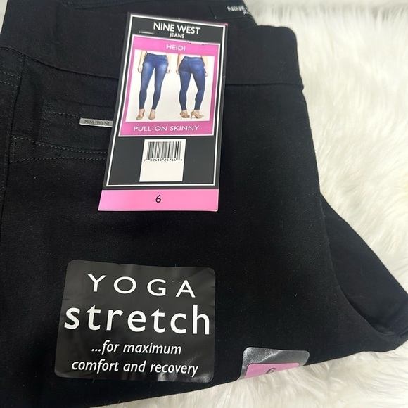 Nine West pull on skinny stretch black jegging jeans sz 6 NWT - Picture 2 of 2